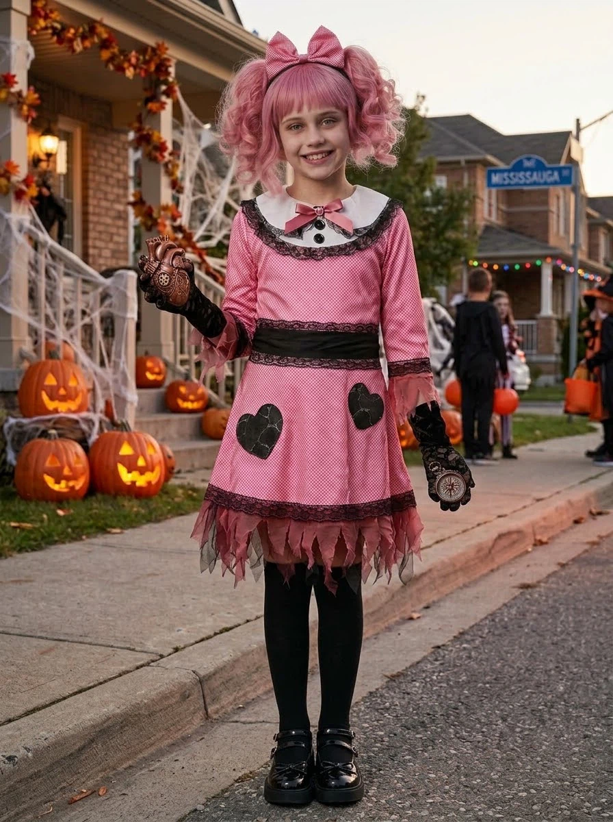 Spirit Halloween Pastel Pink Doll Costume - Large