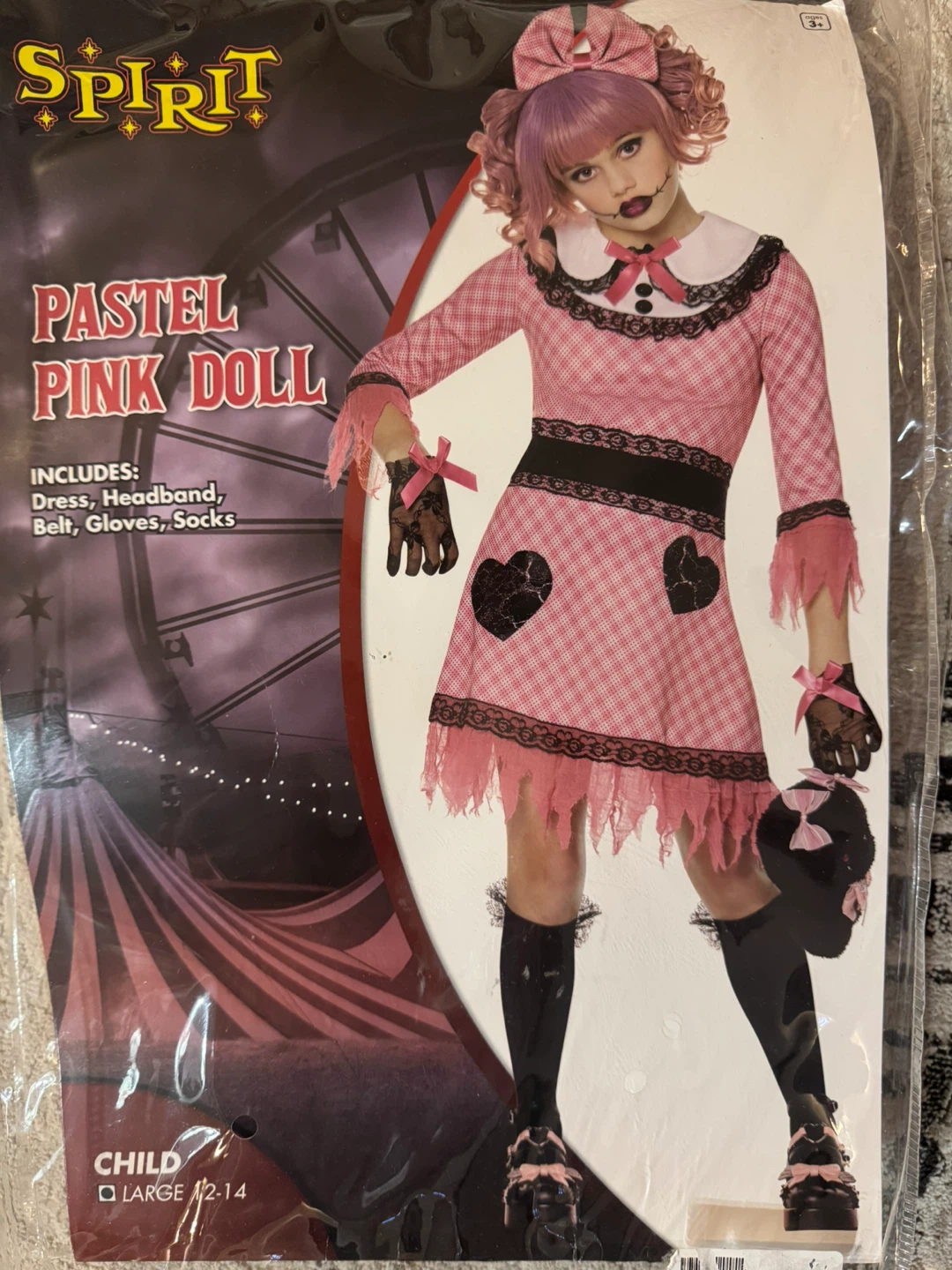 Spirit Halloween Pastel Pink Doll Costume - Large - photo 2