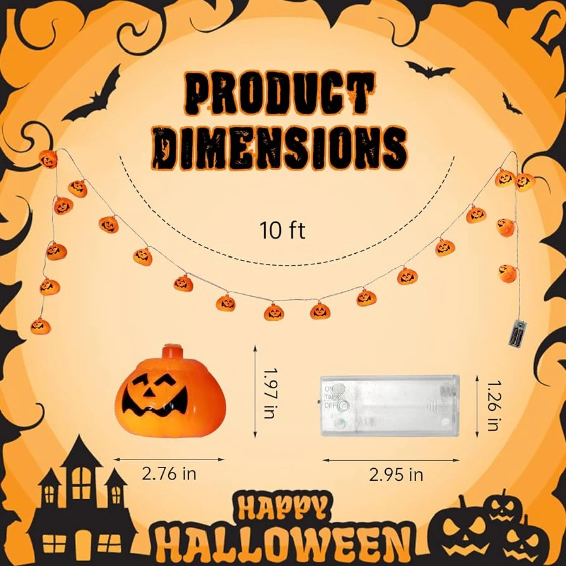 Brand New Battery Operated Halloween Pumpkin String Lights - photo 4
