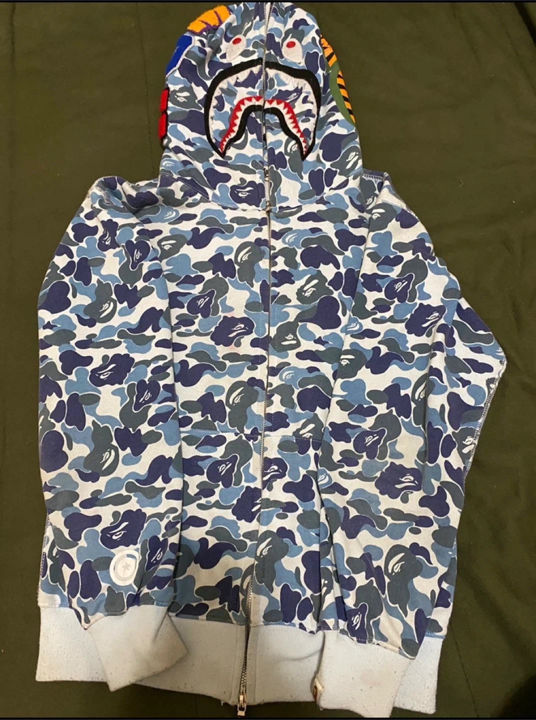 A Bathing Ape Blue Camo Shark Full Zip Hoodie - photo 4