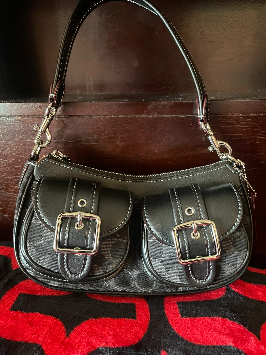 Coach Ashton Baguette in Signature Denim Shoulder Bag