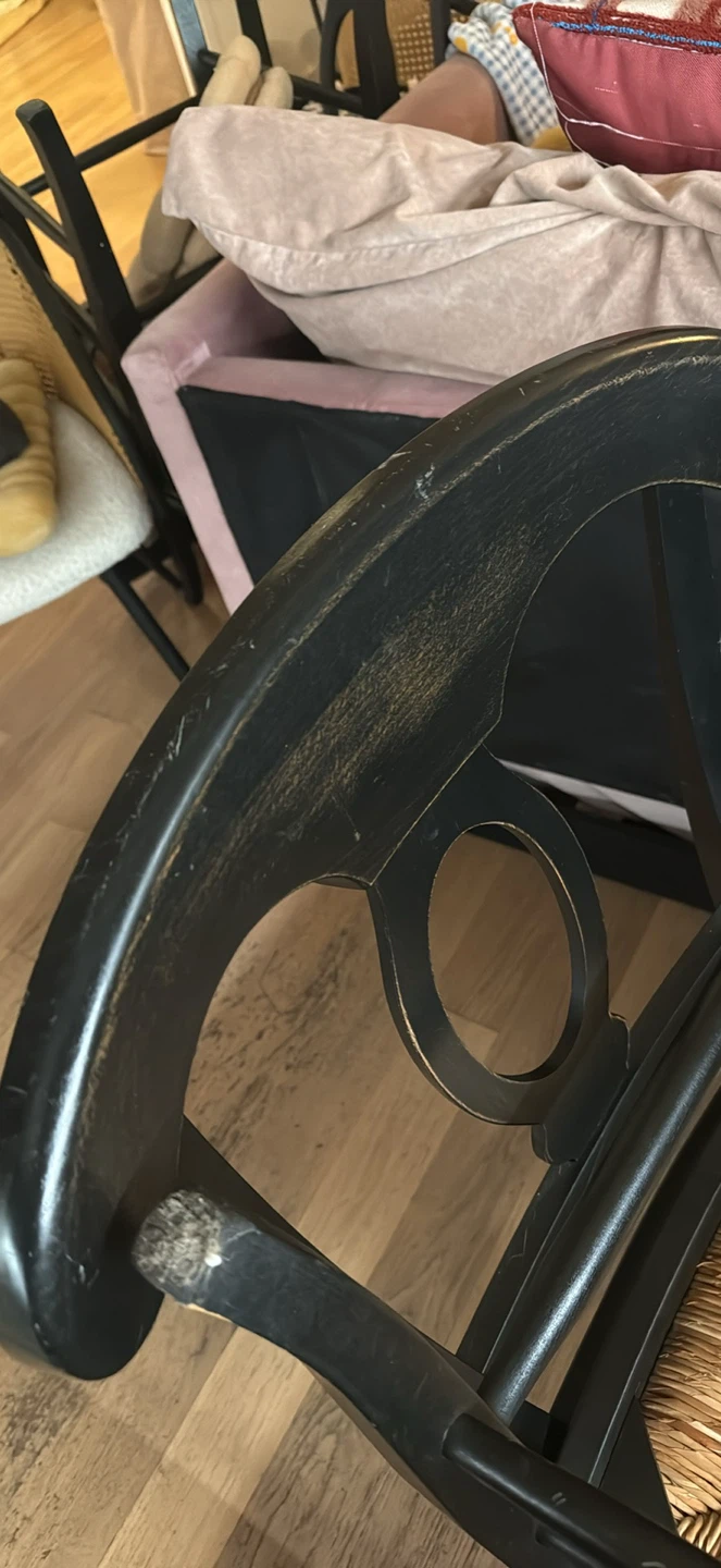 Set of 4 Black Wooden Dining Chairs - photo 2