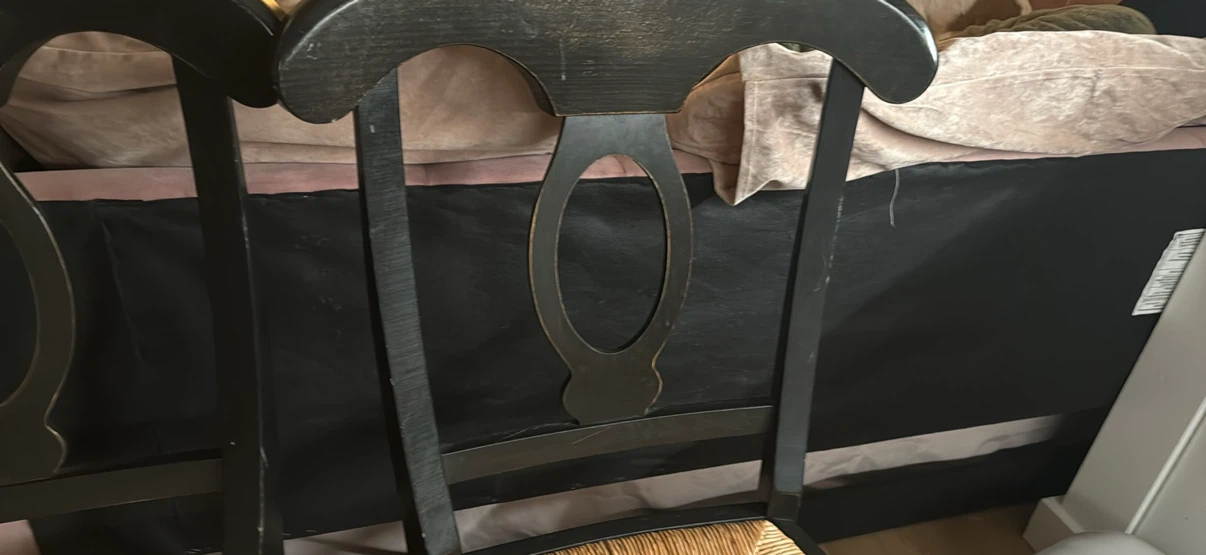 Set of 4 Black Wooden Dining Chairs - photo 3