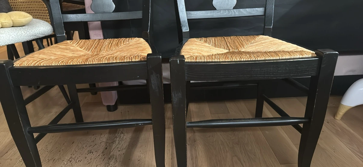 Set of 4 Black Wooden Dining Chairs - photo 4