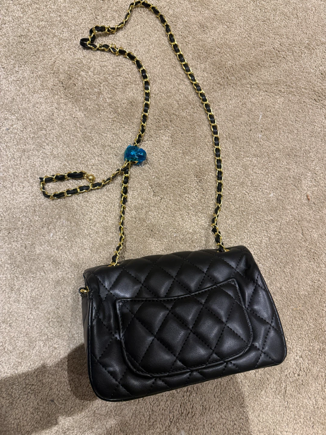 Black Quilted Chain Crossbody Bag - photo 3