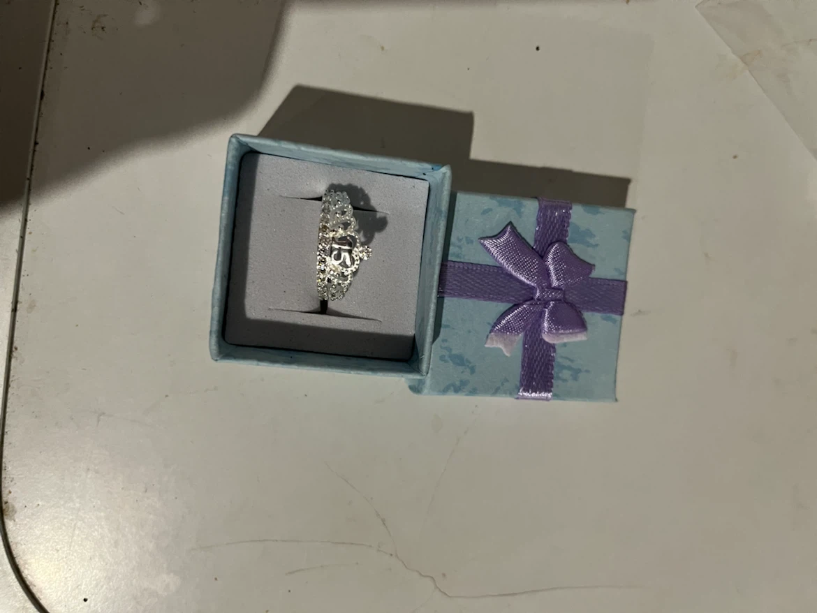 Silver-Tone Crown Ring Size 15