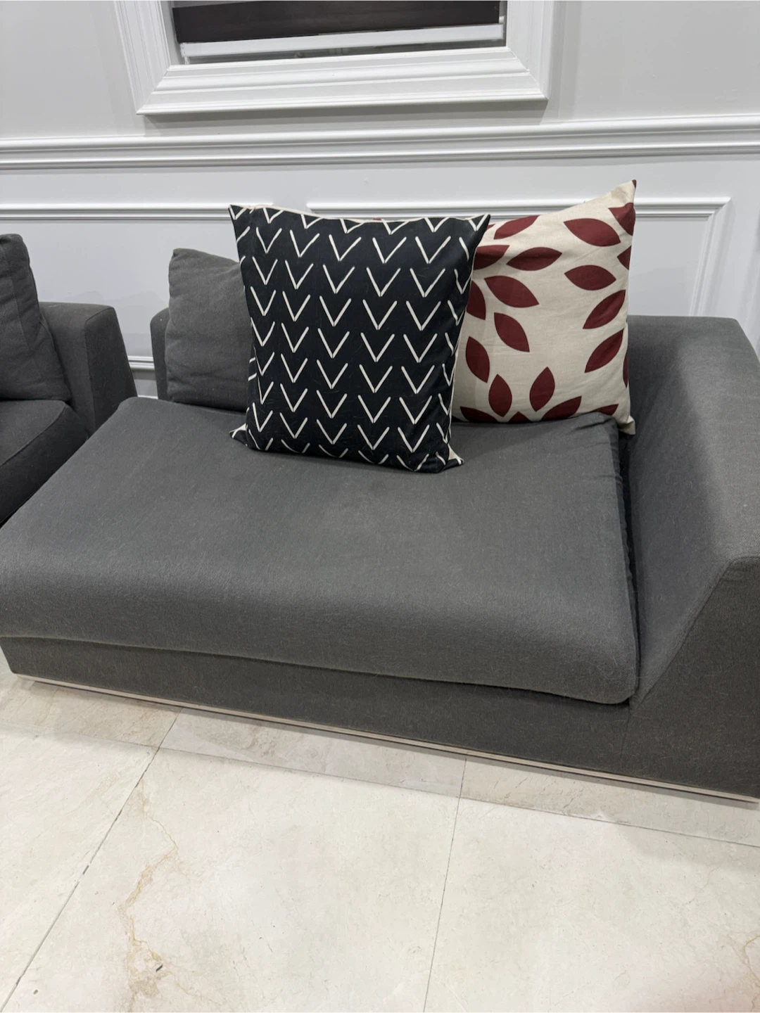Dark Grey Upholstered Loveseat