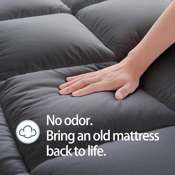 Thick Pillow Top Mattress Pad - Grey - Twin XL - Brand New - photo 3