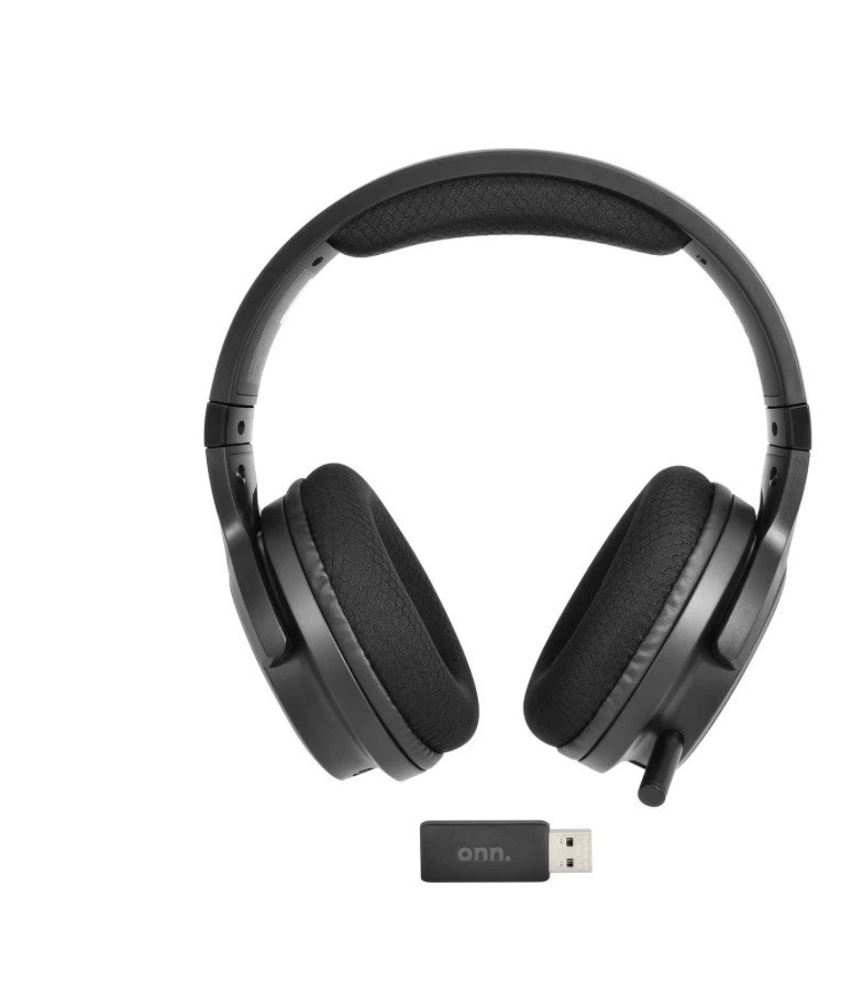ONN Wireless Rechargeable Over-Ear Gaming Headset - Black -New