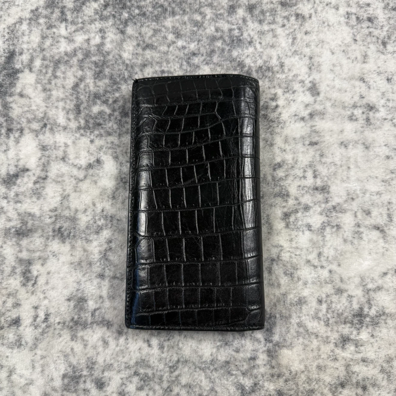Saint Laurent Croc Embossed Leather Long Wallet - photo 3