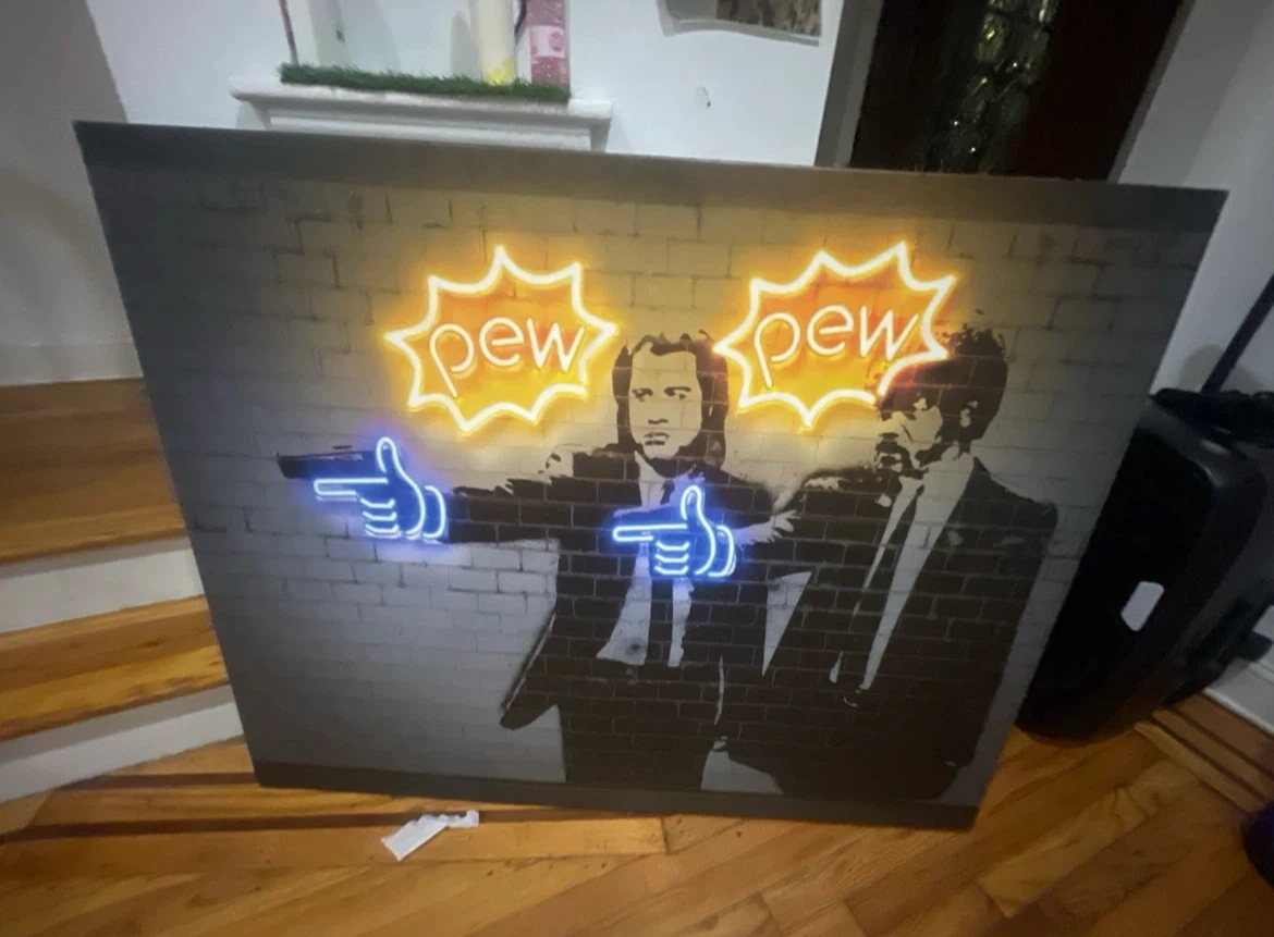 Pulp Fiction Pew Pew LED Neon Art