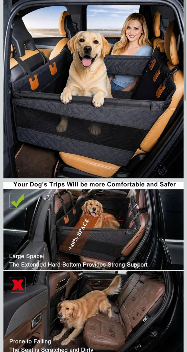 Hard bottom Extended Dog Car Seat Protector