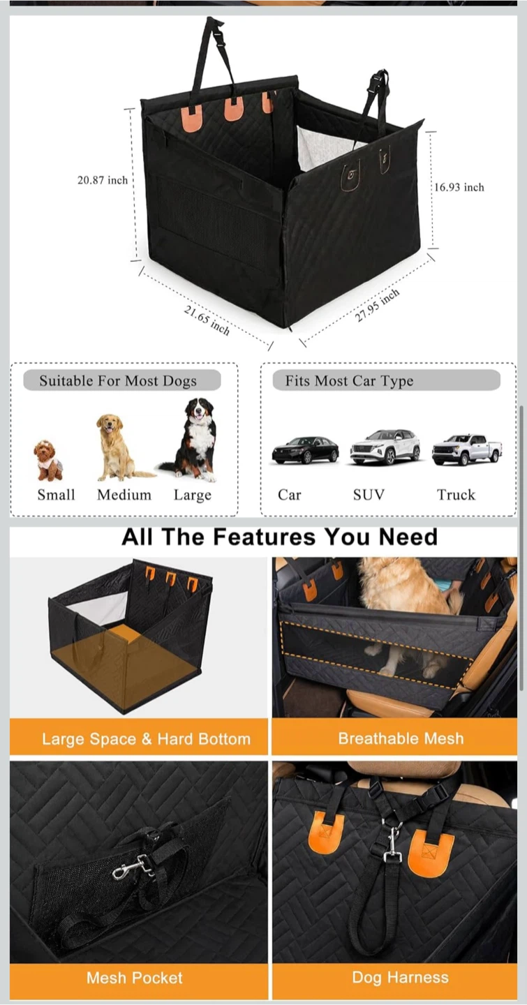 Hard bottom Extended Dog Car Seat Protector - photo 3