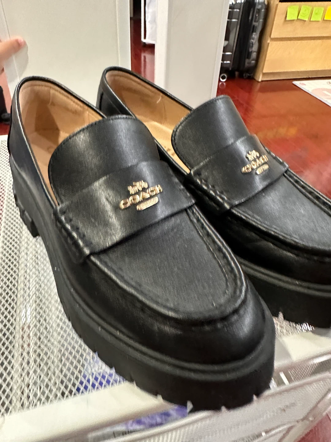 Coach Black Leather Loafers Size 6