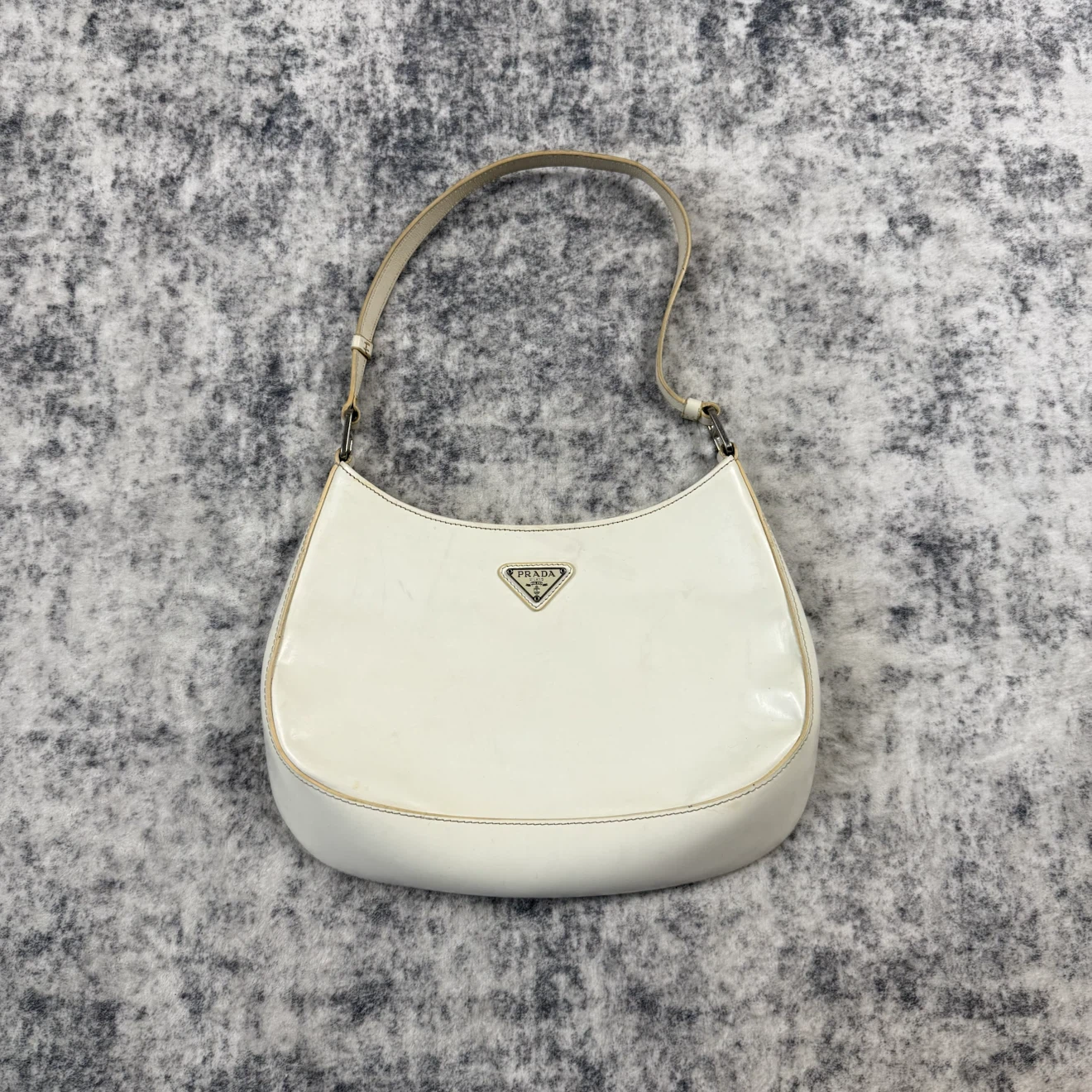 Prada white hobo shoulder bag