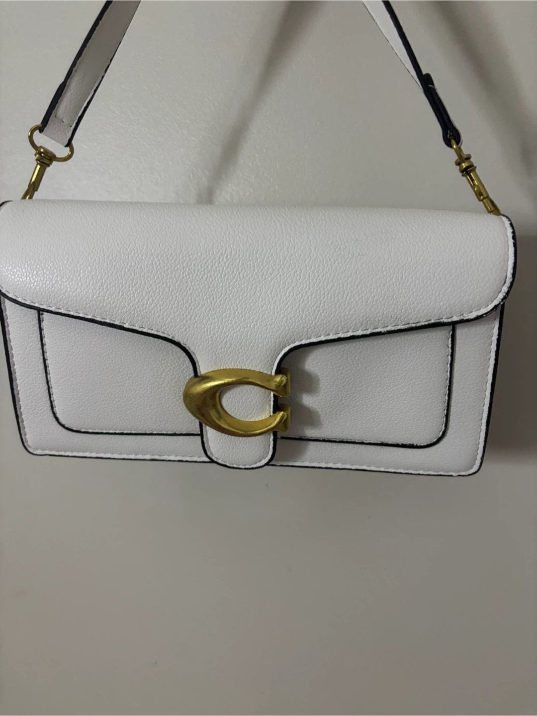 1:1Coach White Leather Shoulder Bag