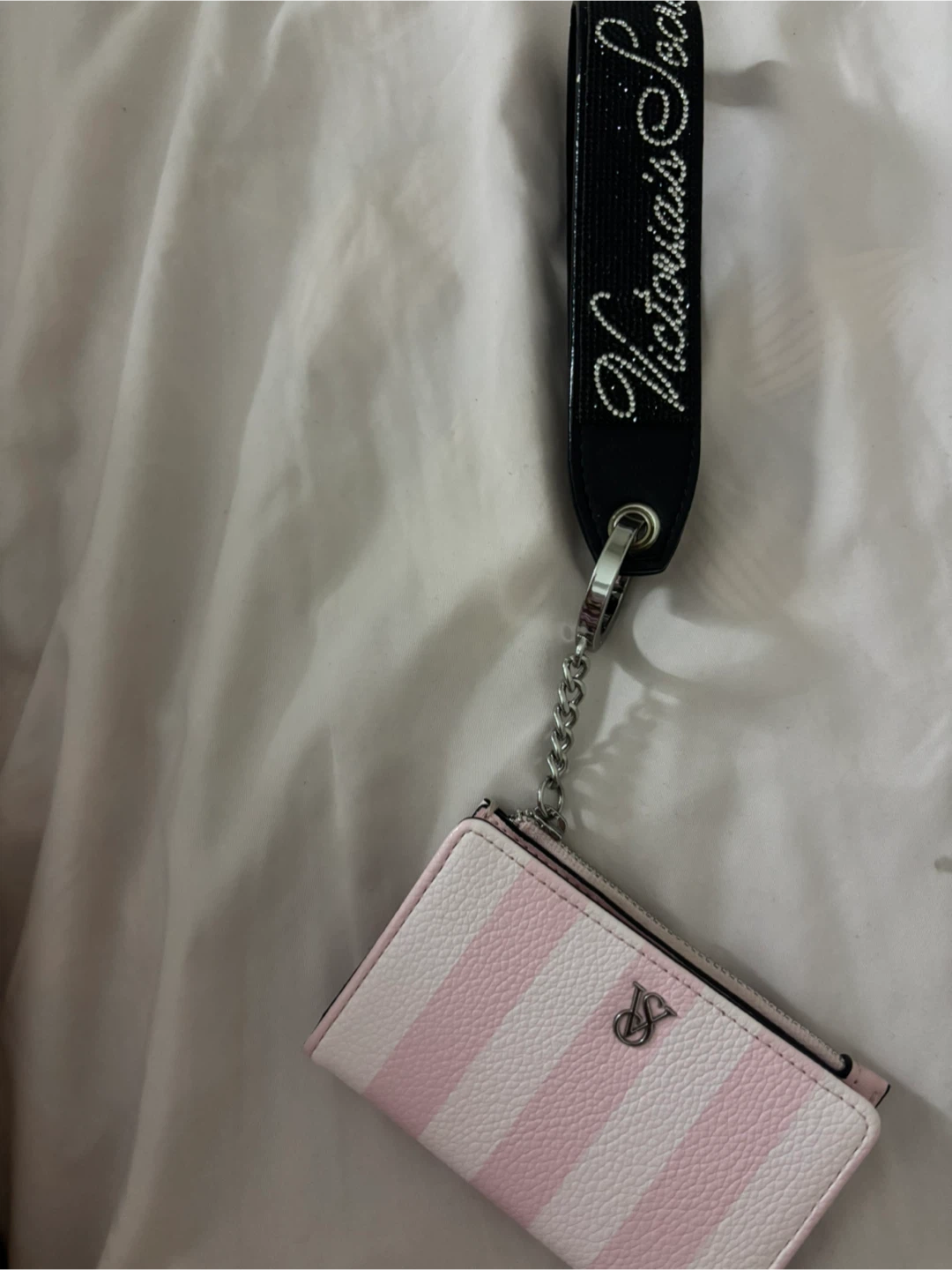 Victoria's Secret Striped Card Case with Lanyard