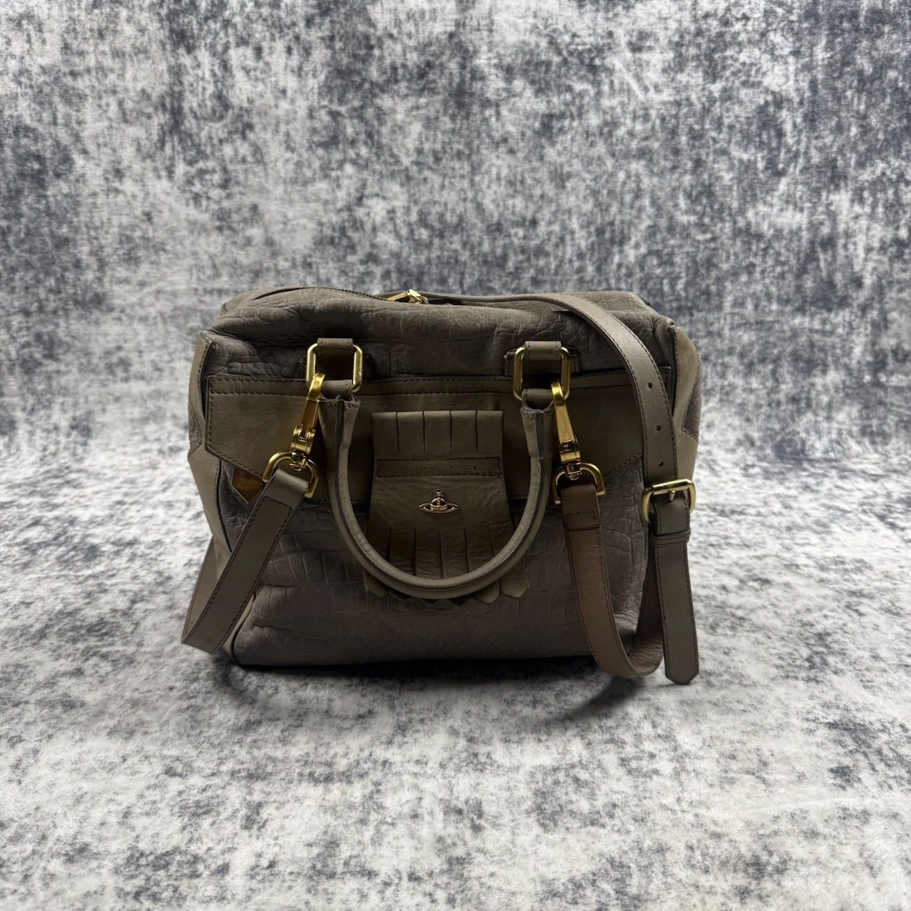 Vivienne Westwood Croc-Embossed Leather 2-Way Handbag