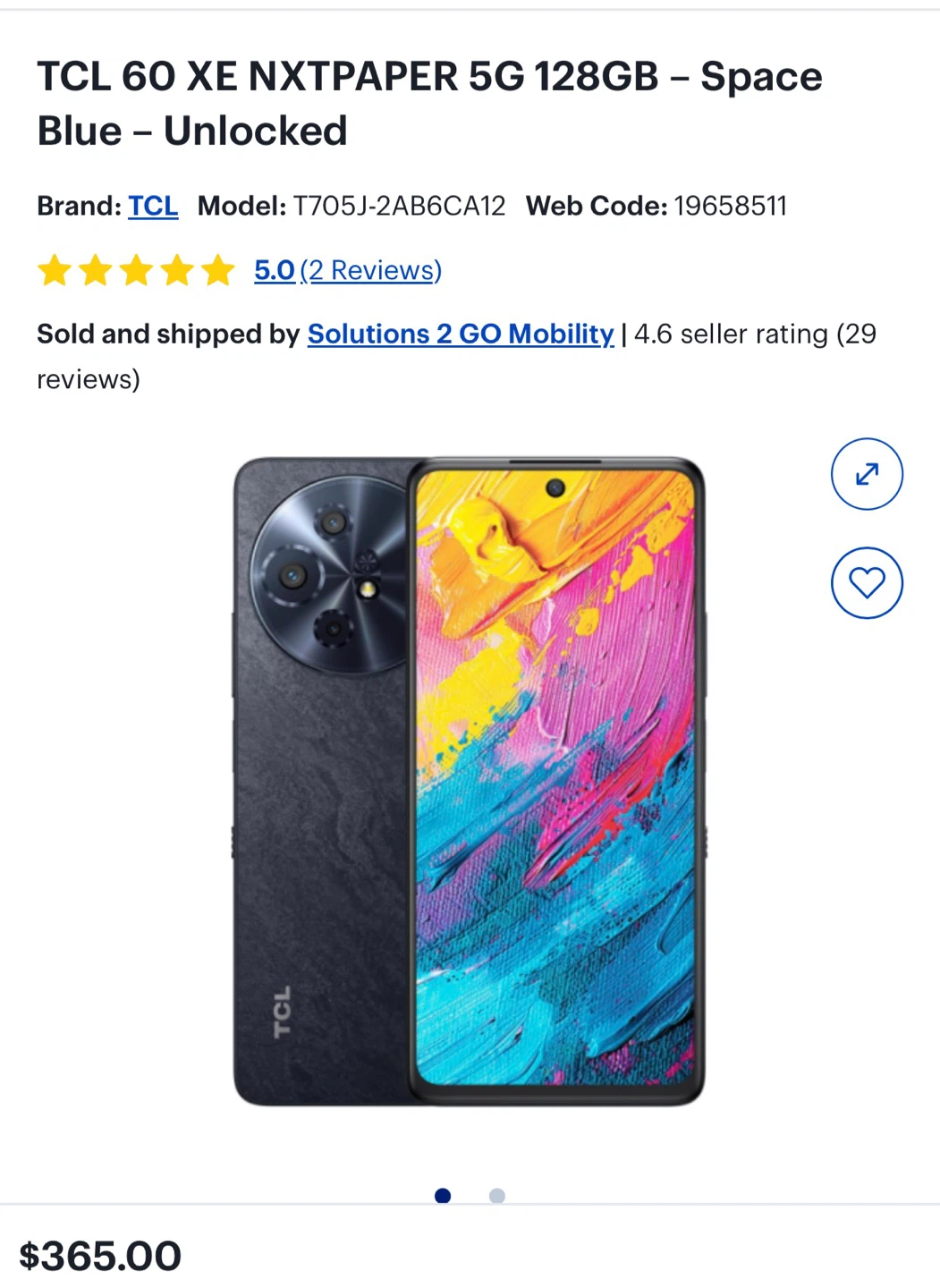 TCL 60 XE NXTpaper 5G 128GB - Space Blue