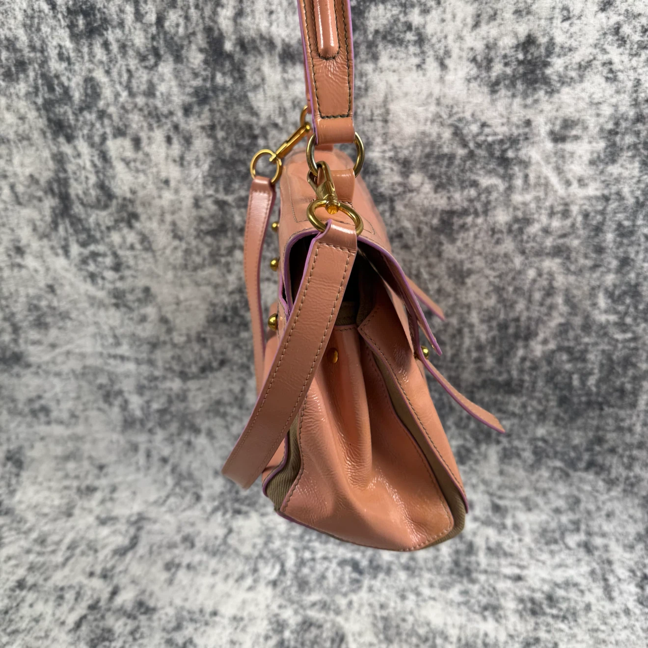 Vintage Yves Saint Laurent Muse Two Pink Patent Leather Bag - photo 4