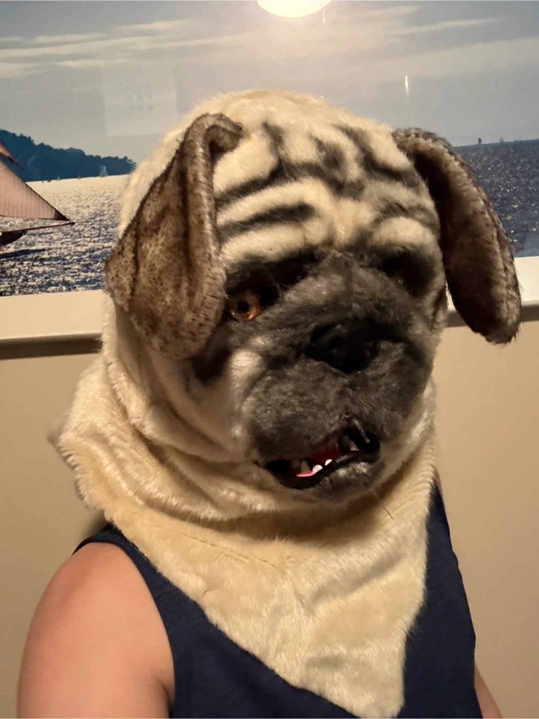Realistic Pug Costume Mask with moving mouth
