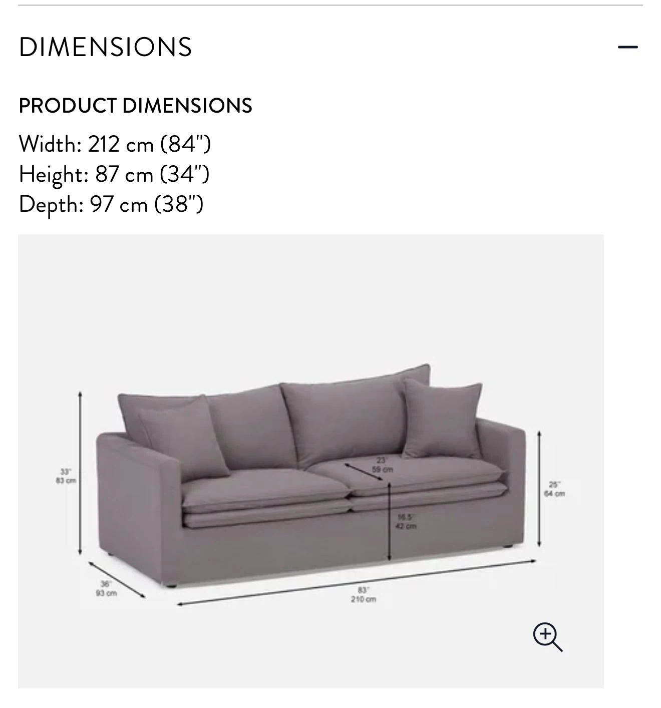 Light Grey Fabric Sofa - photo 3