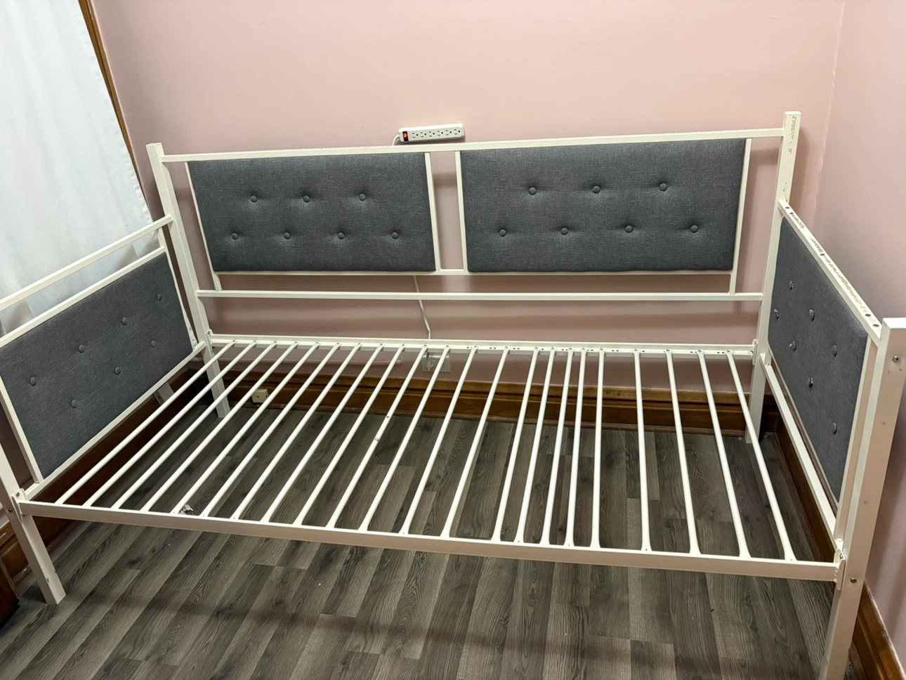 Metal Daybed Frame with Upholstered Panels