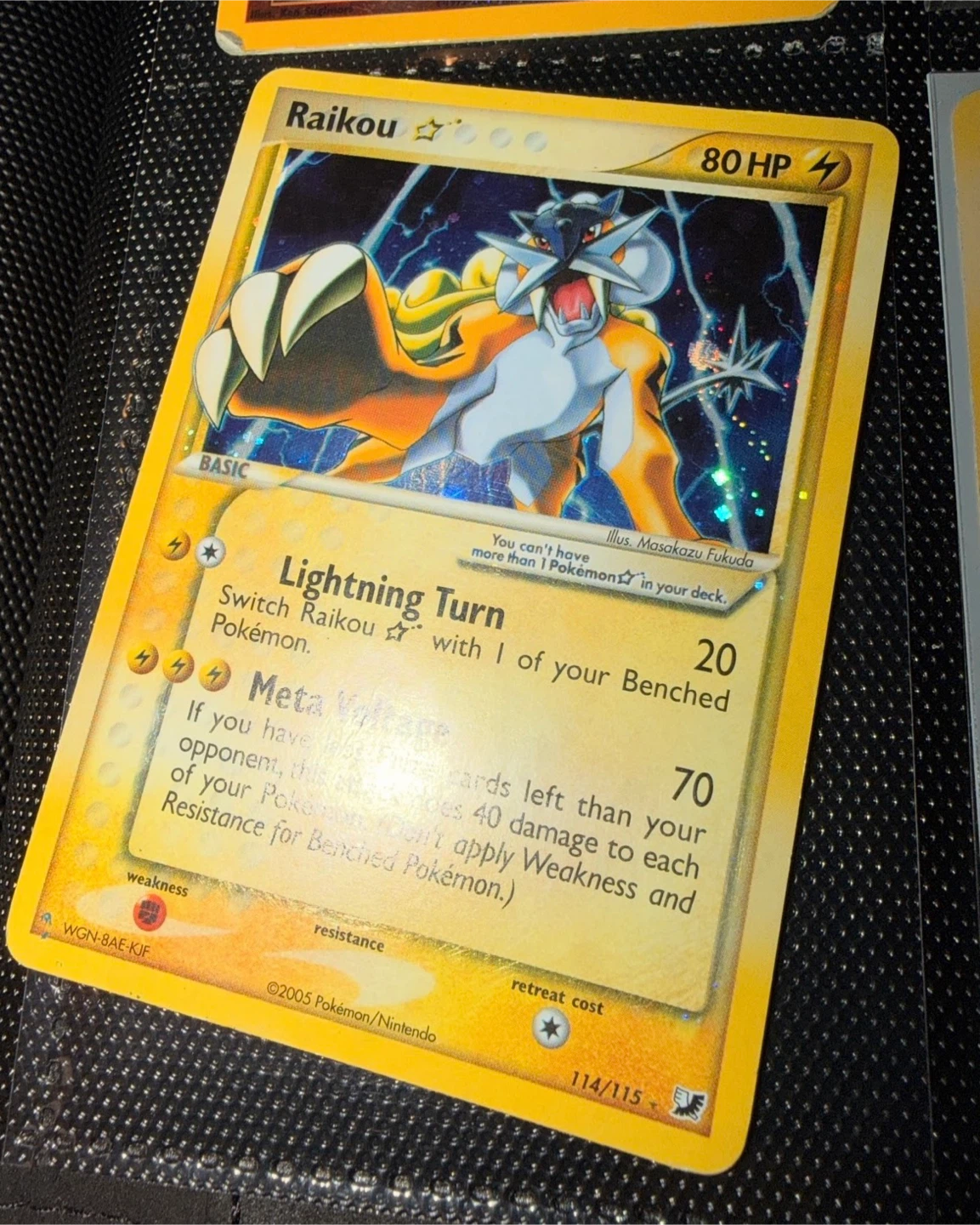 2005 Raikou Gold Star Pokemon Card 114/115