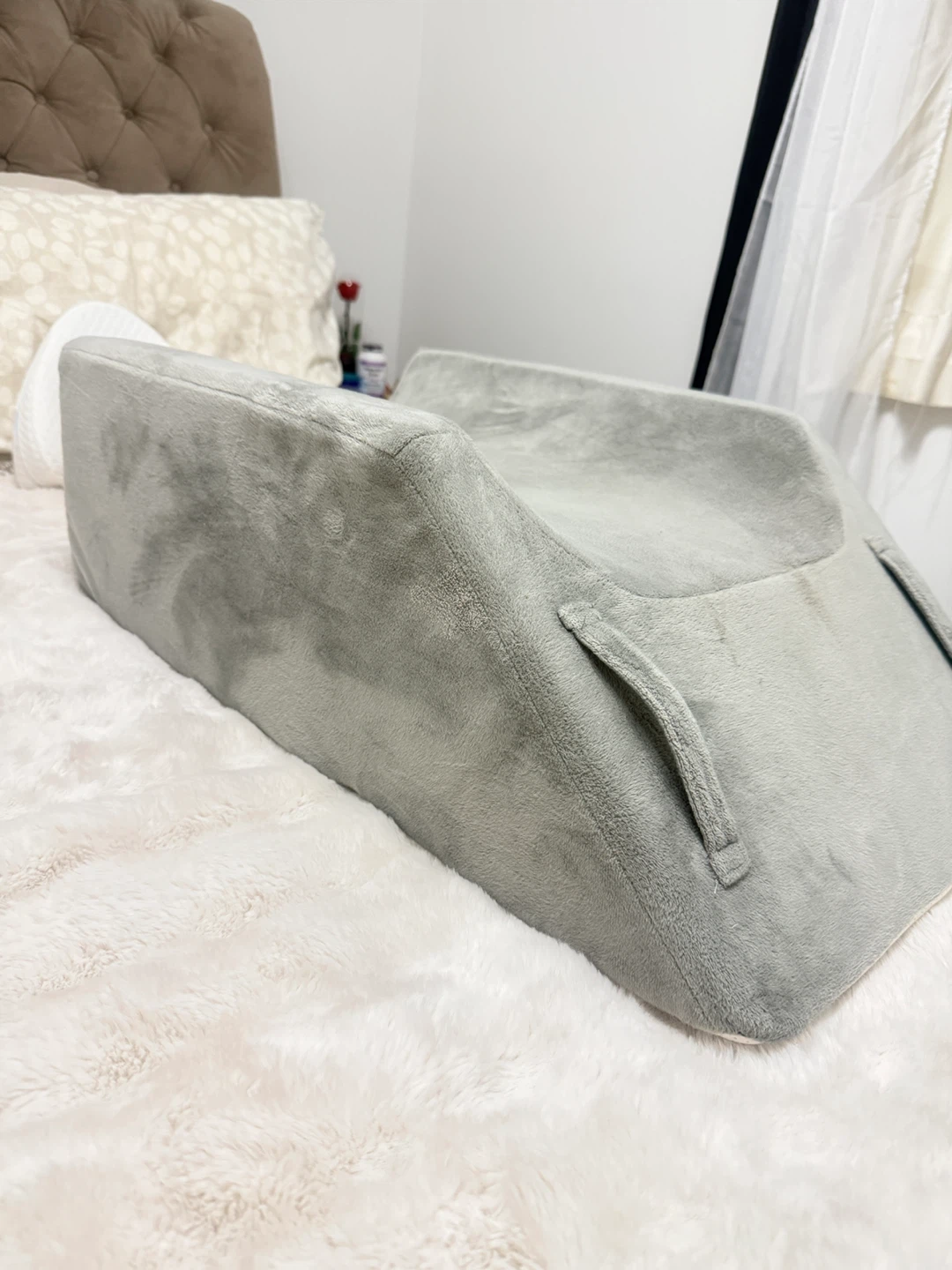 Bed Wedge Pillow Grey - photo 4