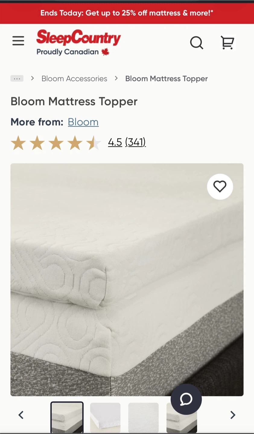 Queen size mattress topper