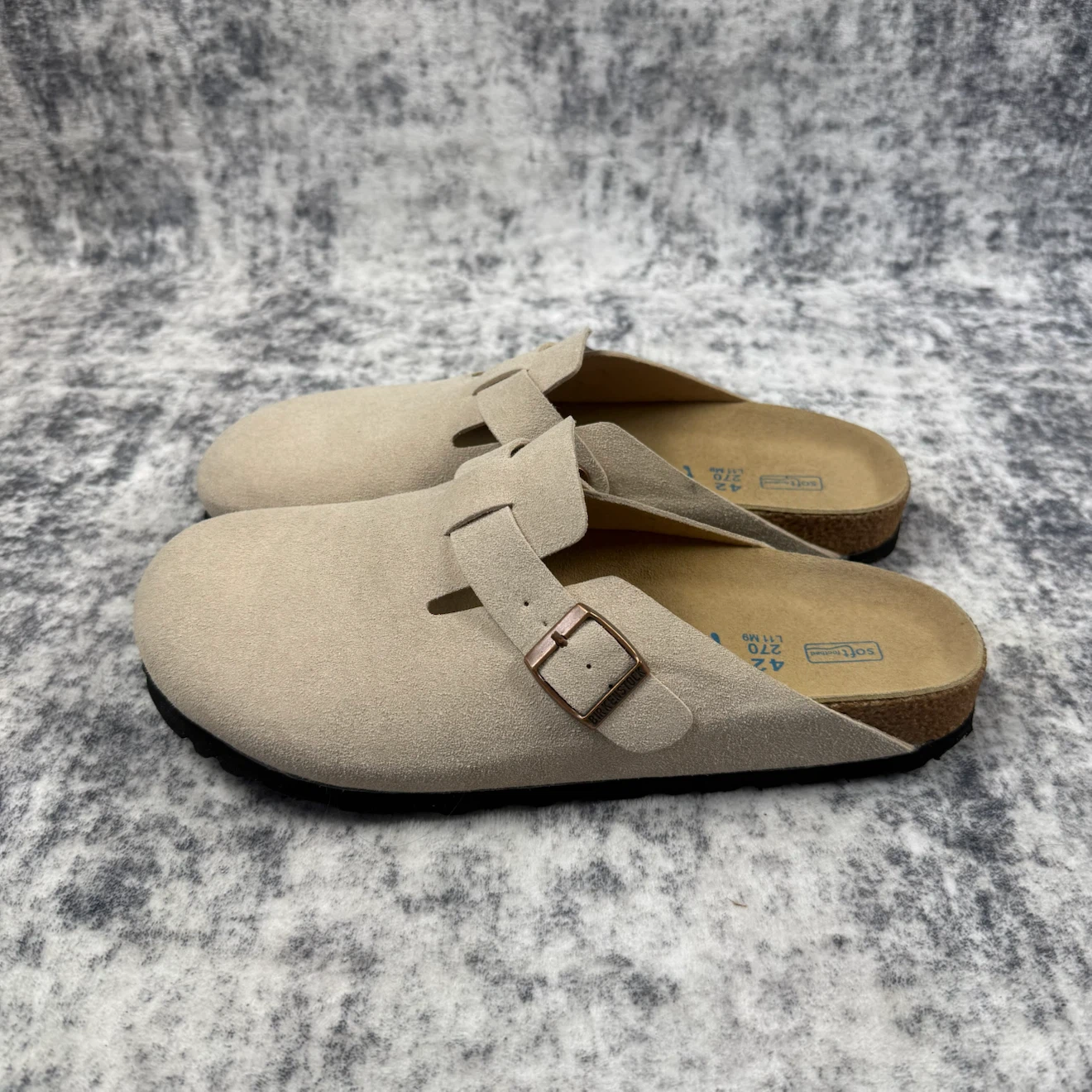 Birkenstock Boston Soft Footbed Suede Leather Taupe Clogs - photo 2
