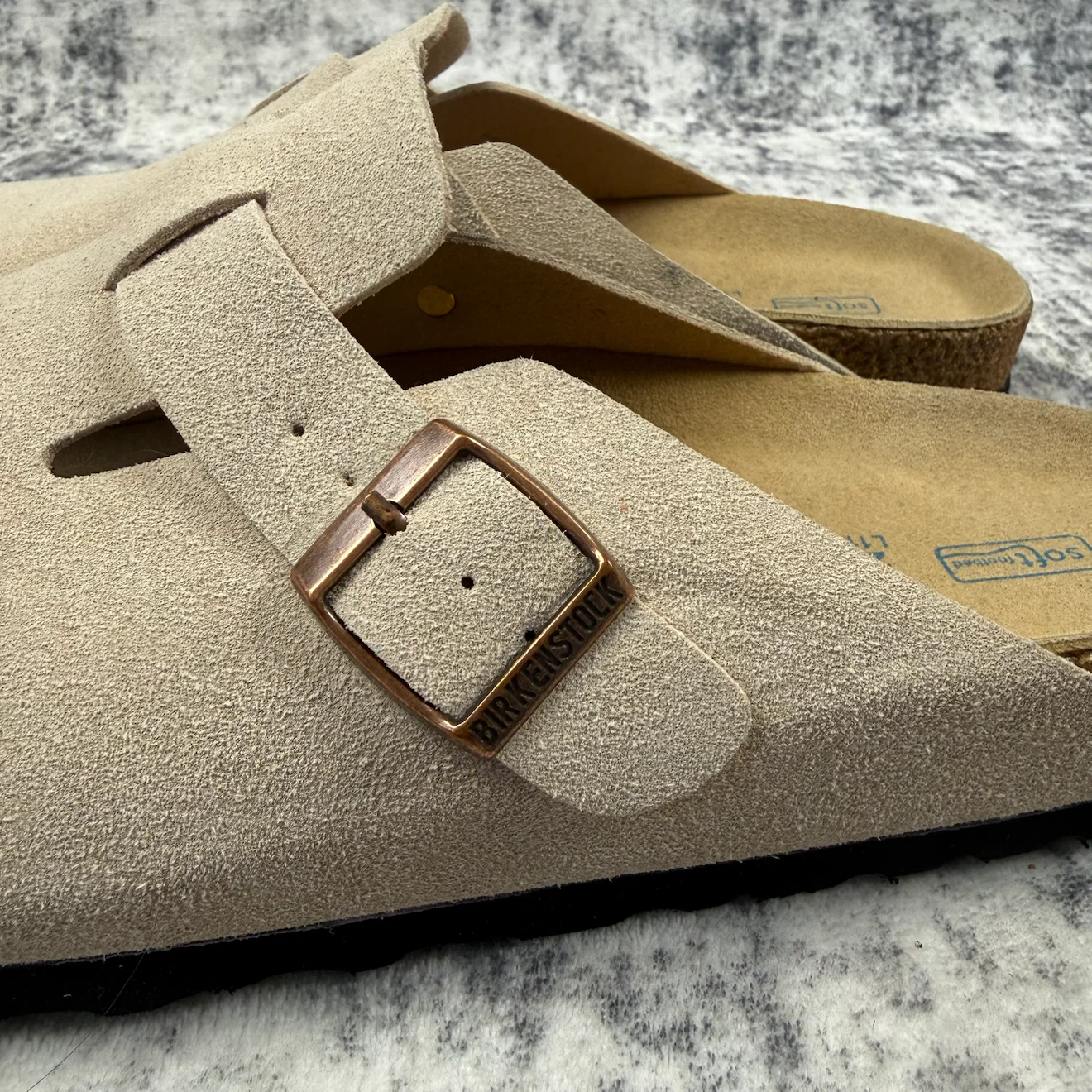 Birkenstock Boston Soft Footbed Suede Leather Taupe Clogs - photo 3