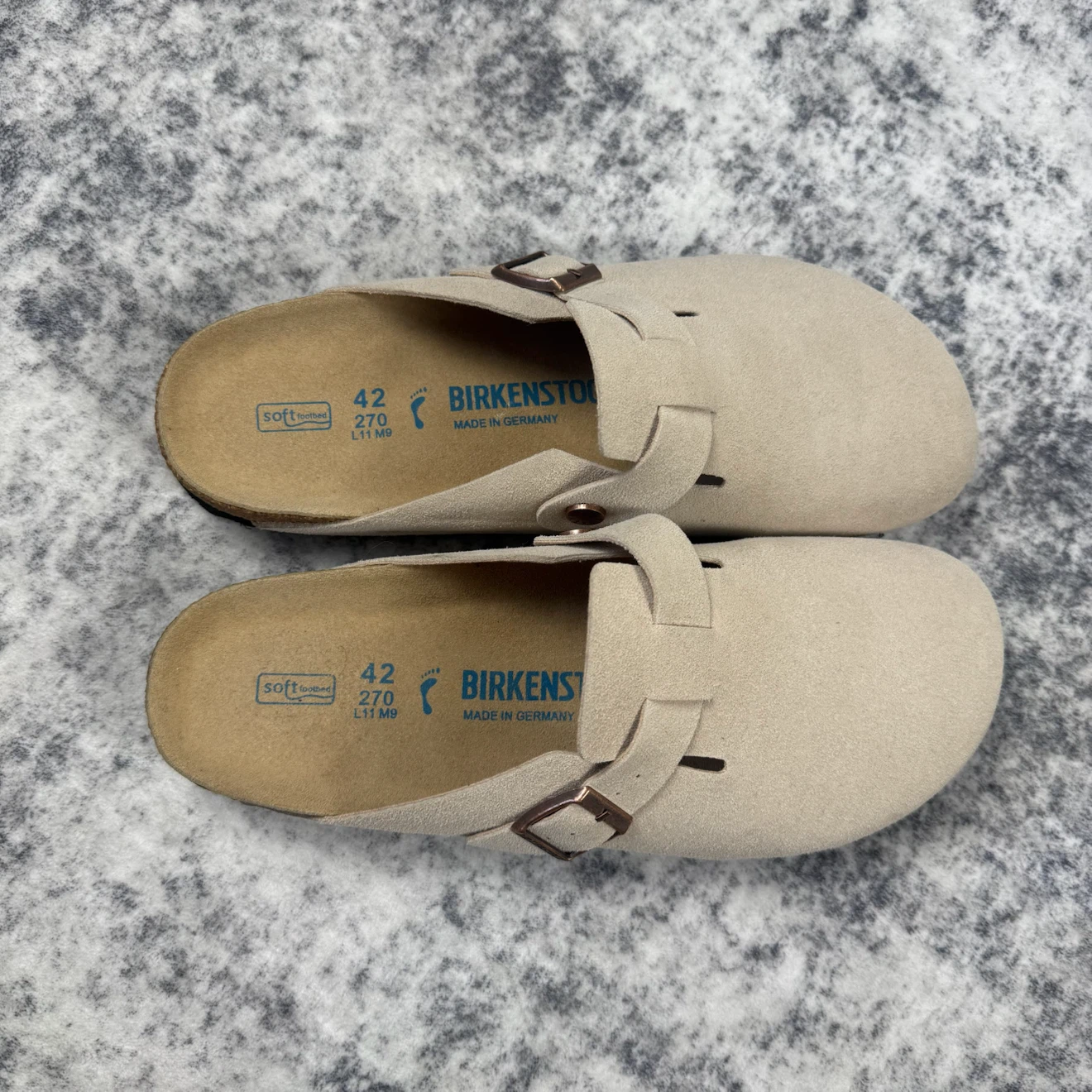 Birkenstock Boston Soft Footbed Suede Leather Taupe Clogs - photo 4
