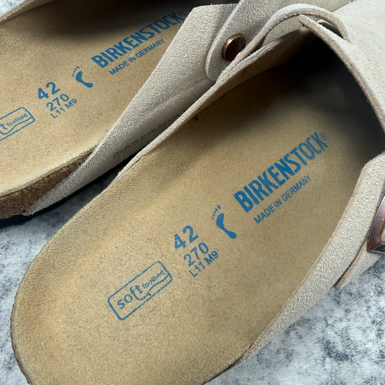 Birkenstock Boston Soft Footbed Suede Leather Taupe Clogs - photo 5