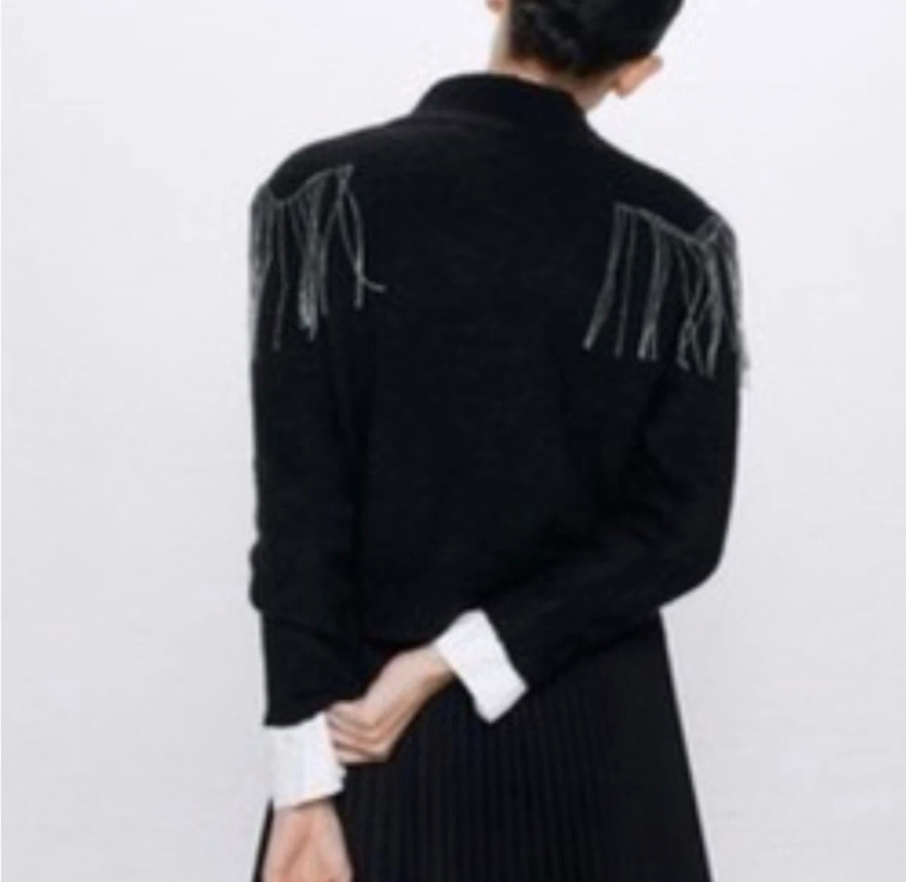 Zara Special Edition  Mohair Rhinestone Fringe Sweater Small - photo 3