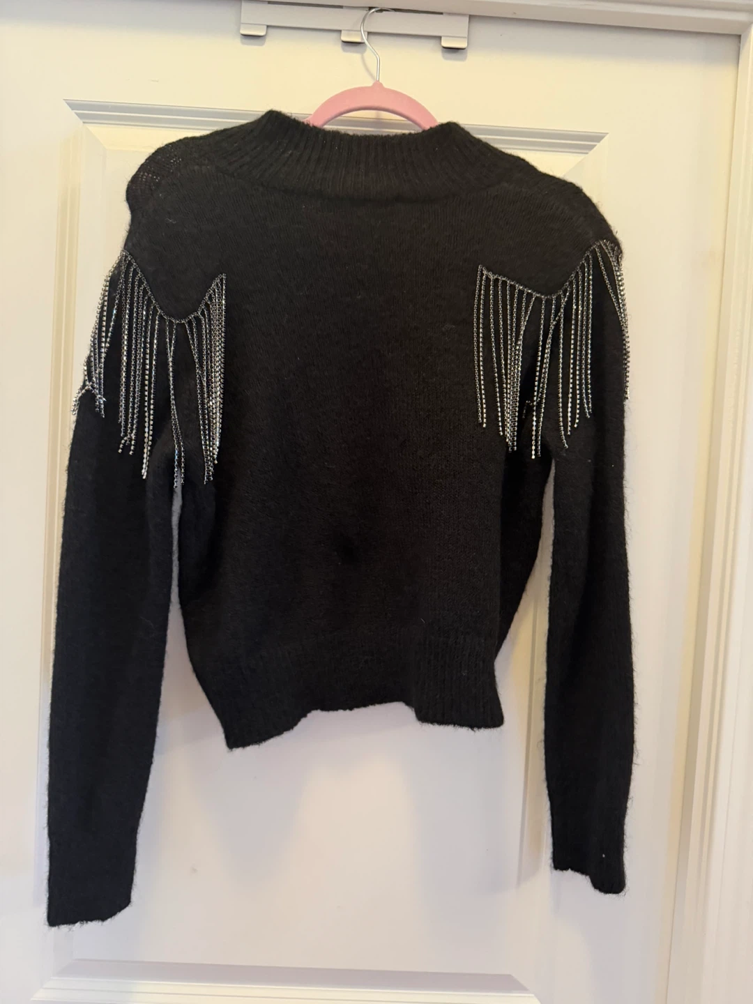 Zara Special Edition  Mohair Rhinestone Fringe Sweater Small - photo 5