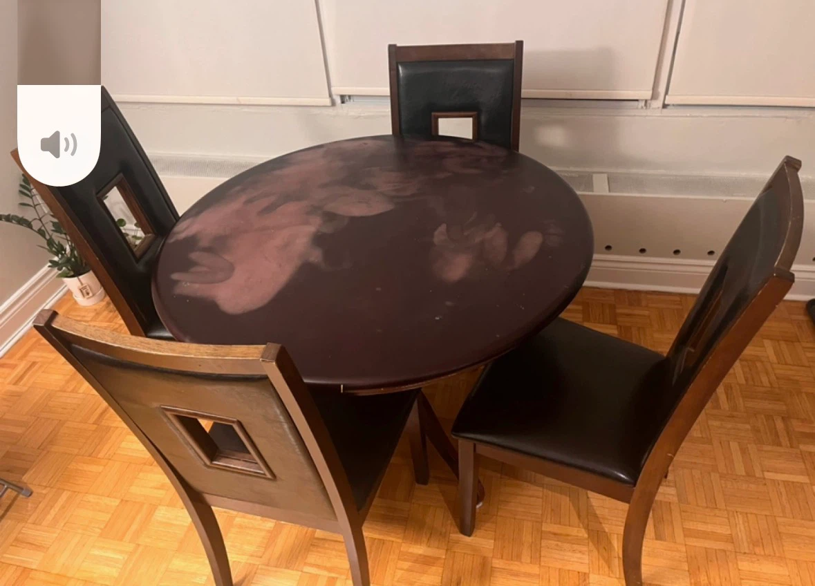 Round Wooden Dining Table with 4 Chairs - photo 3
