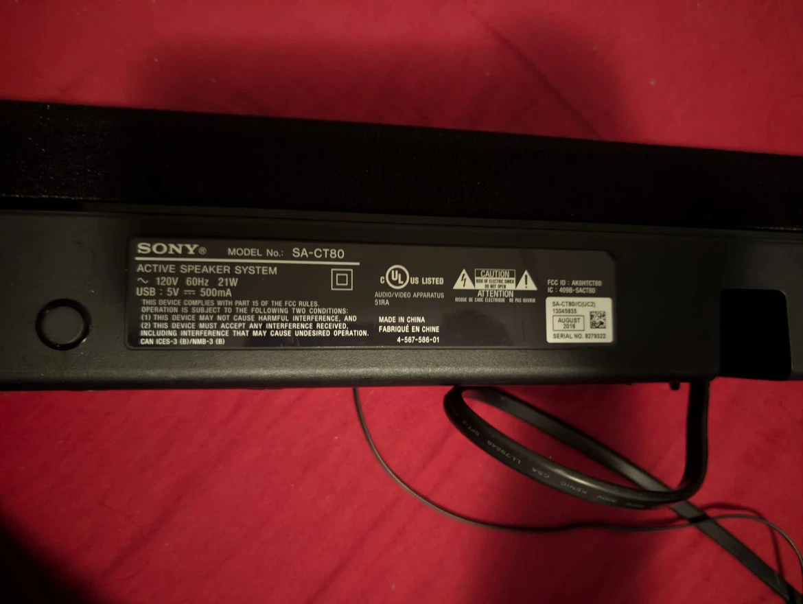 Sony SA-CT80 Active Speaker System