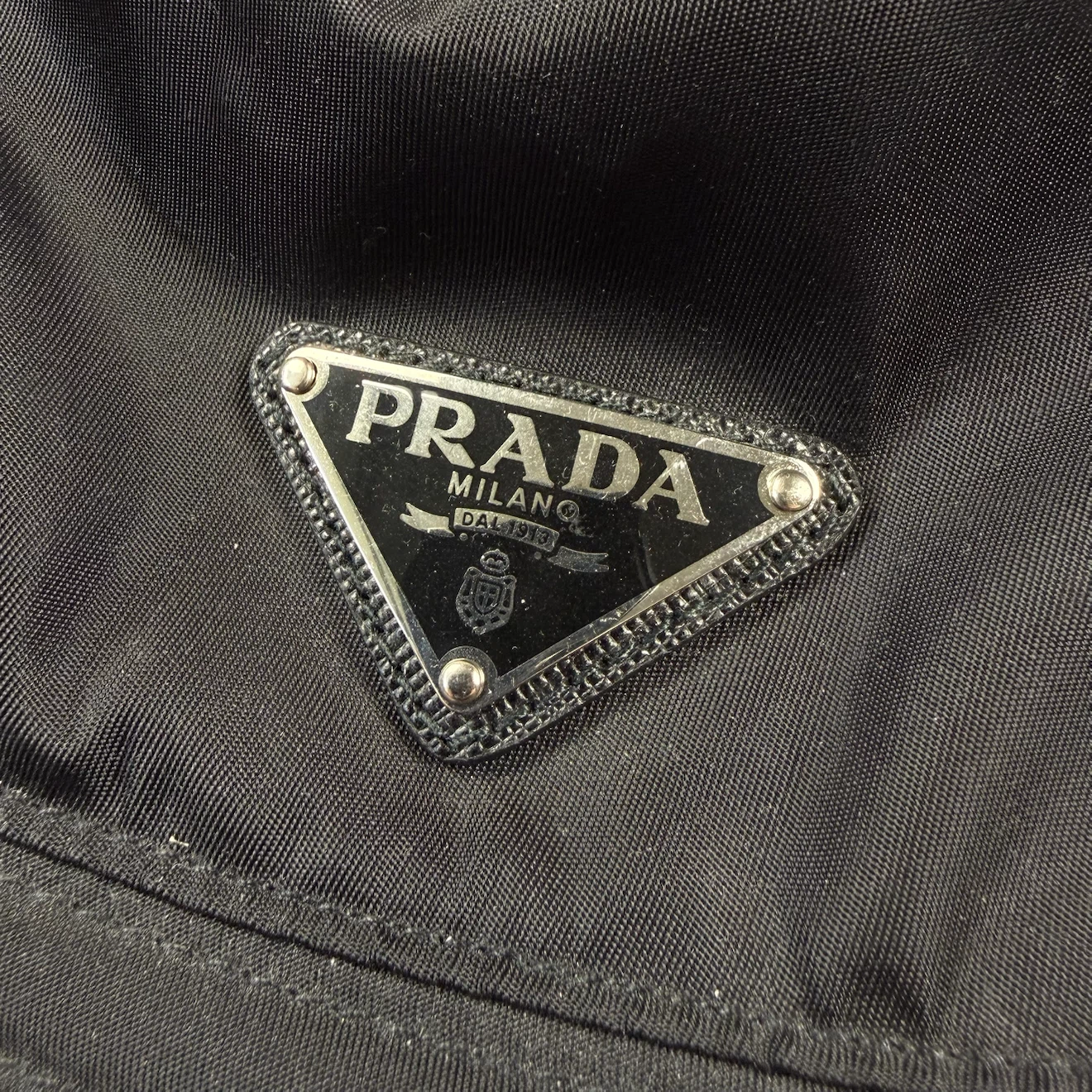 Prada Black Re-Nylon Triangle Logo Bucket Hat - photo 2
