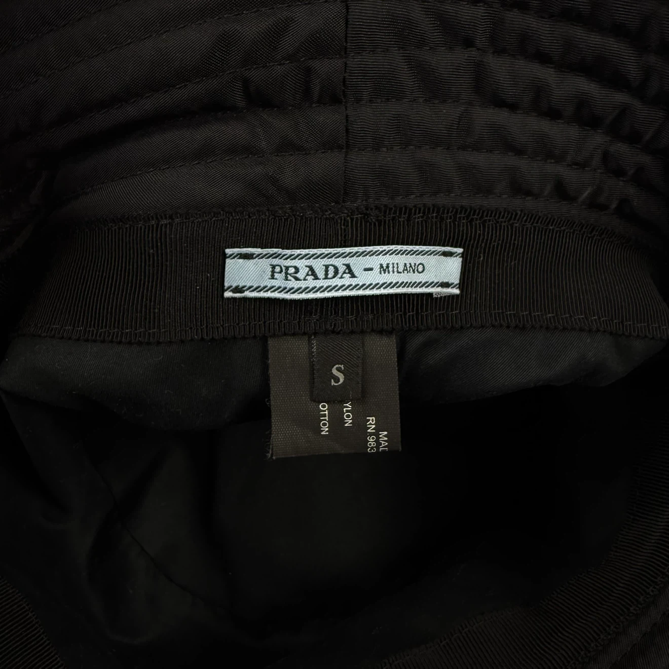 Prada Black Re-Nylon Triangle Logo Bucket Hat - photo 5