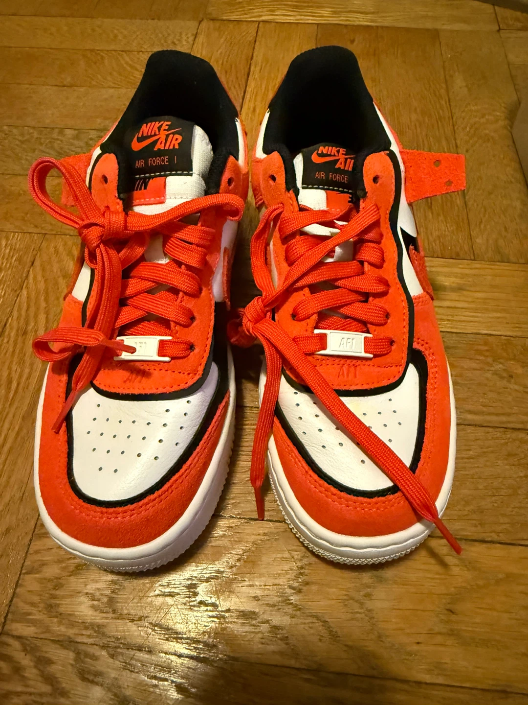 Nike Air Force 1 Shadow Orange White Sneakers - photo 2