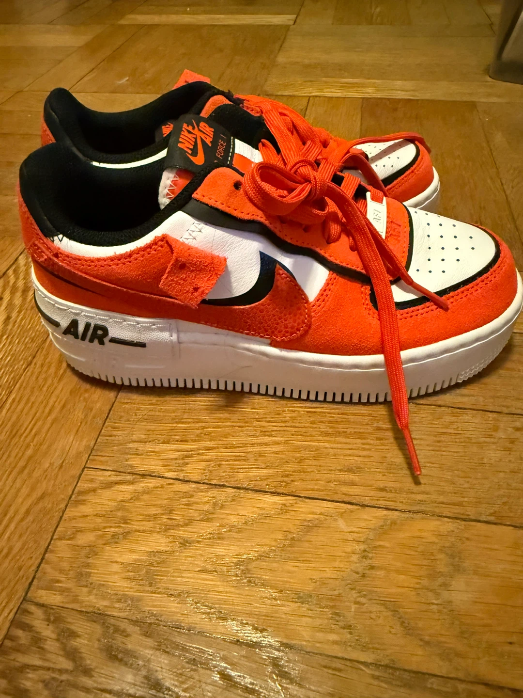 Nike Air Force 1 Shadow Orange White Sneakers - photo 3
