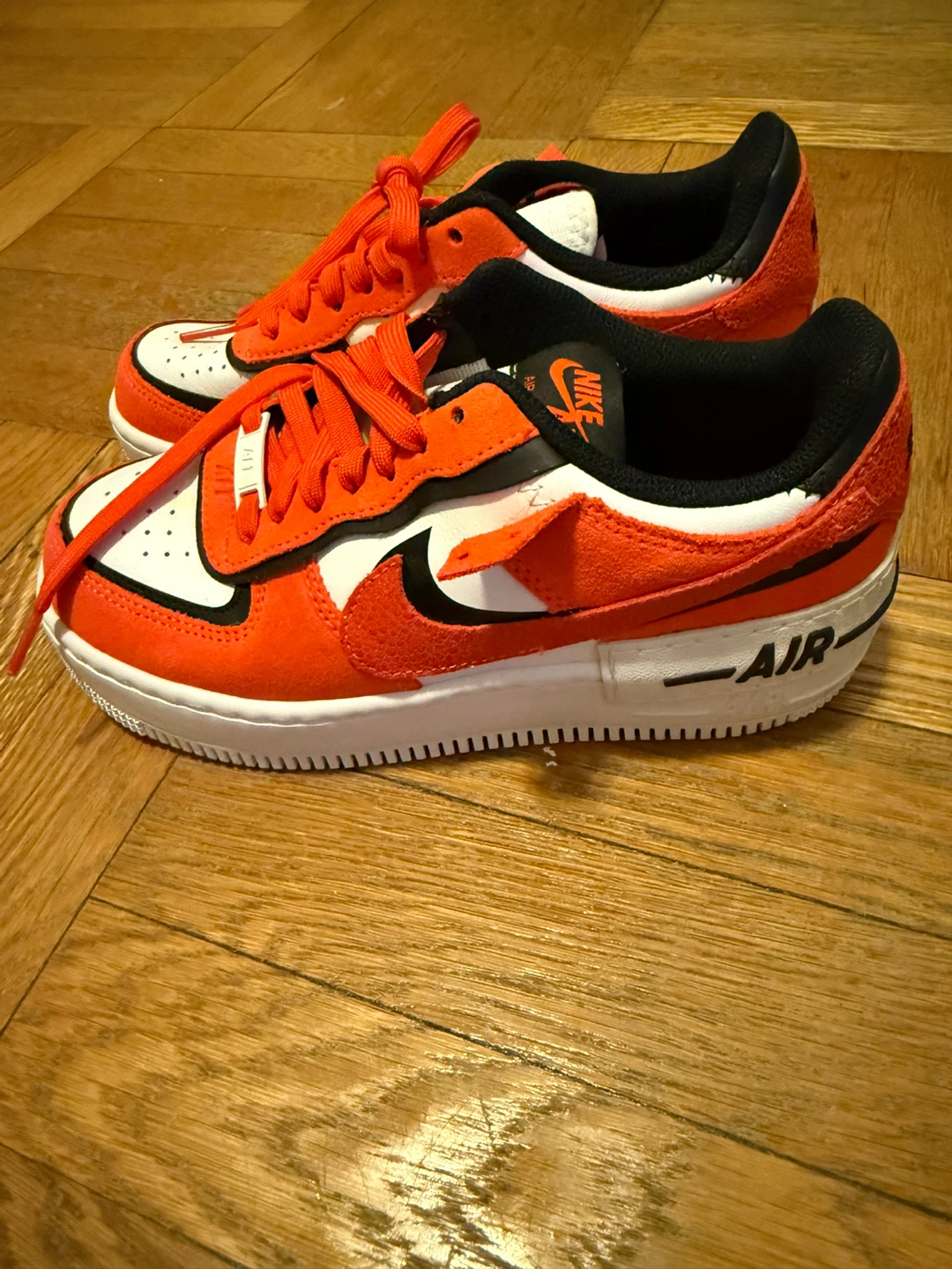 Nike Air Force 1 Shadow Orange White Sneakers - photo 4