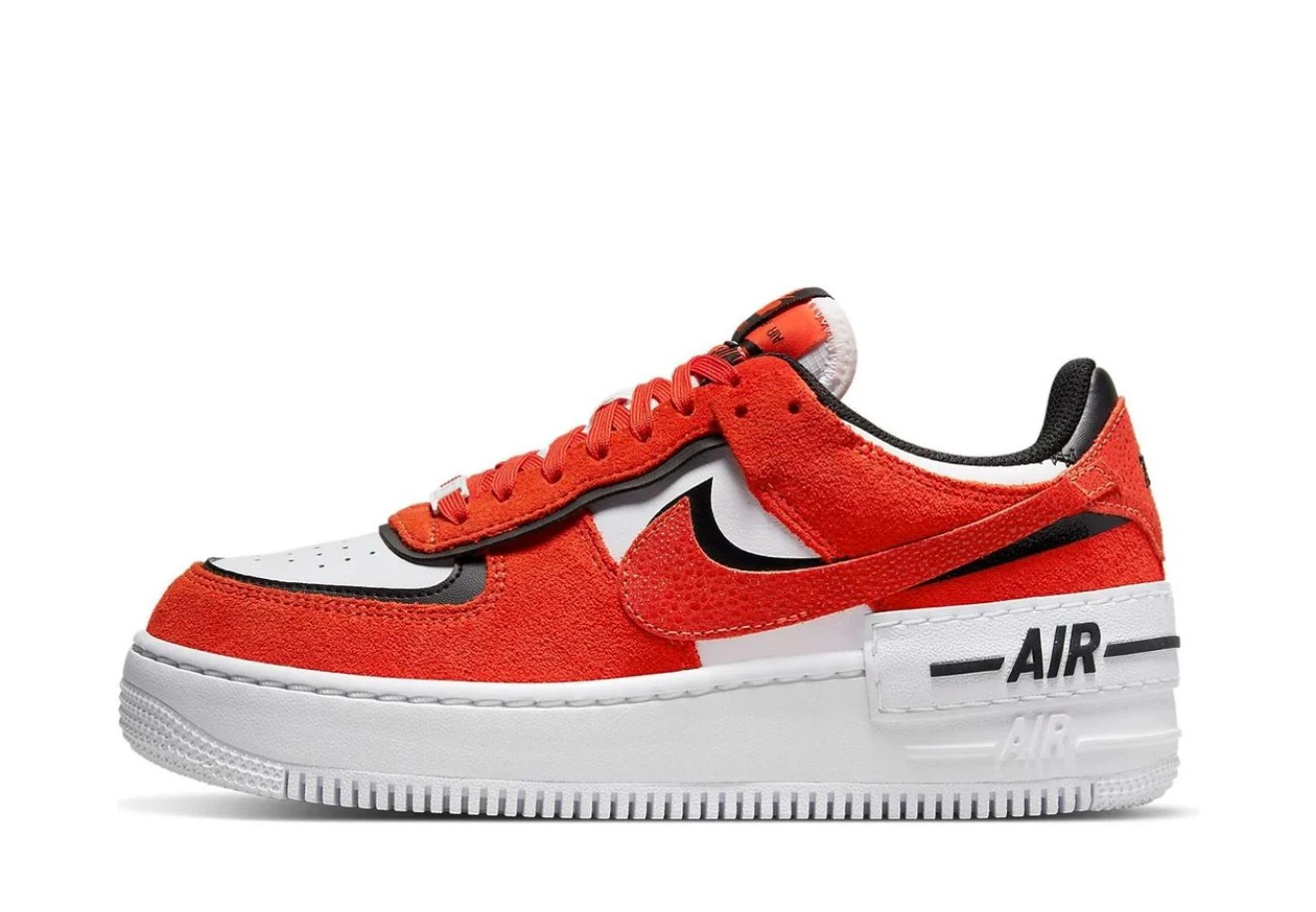 Nike Air Force 1 Shadow Orange White Sneakers