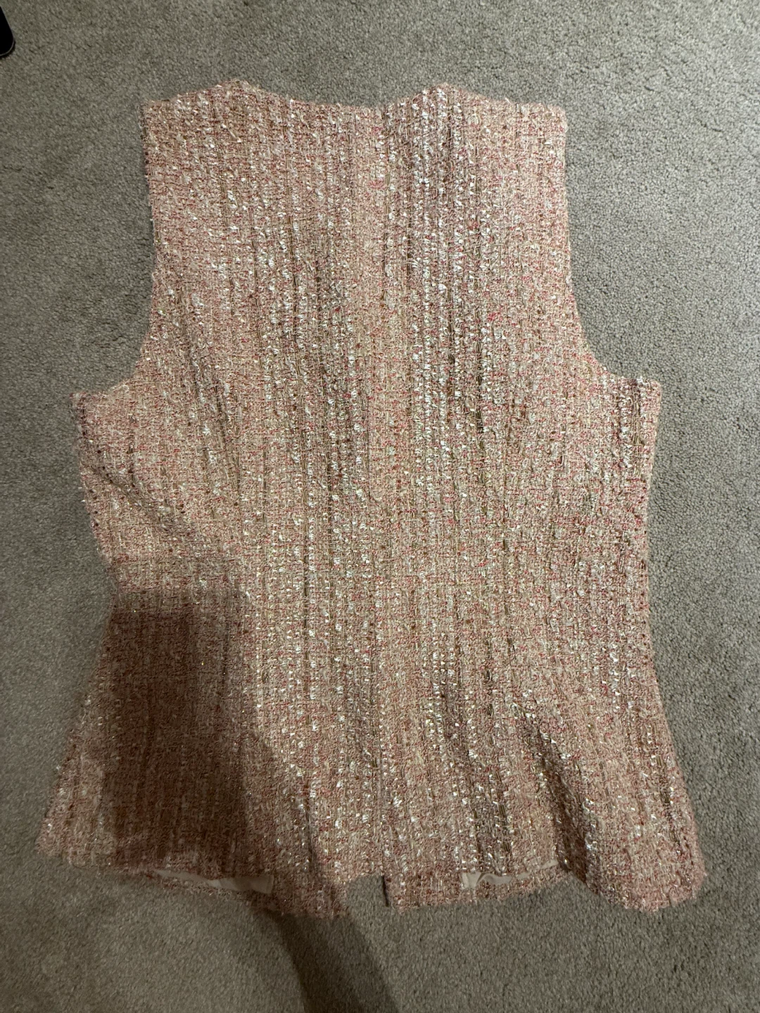 ANFEIOUNA Pink Tweed Vest Size 40 - photo 5