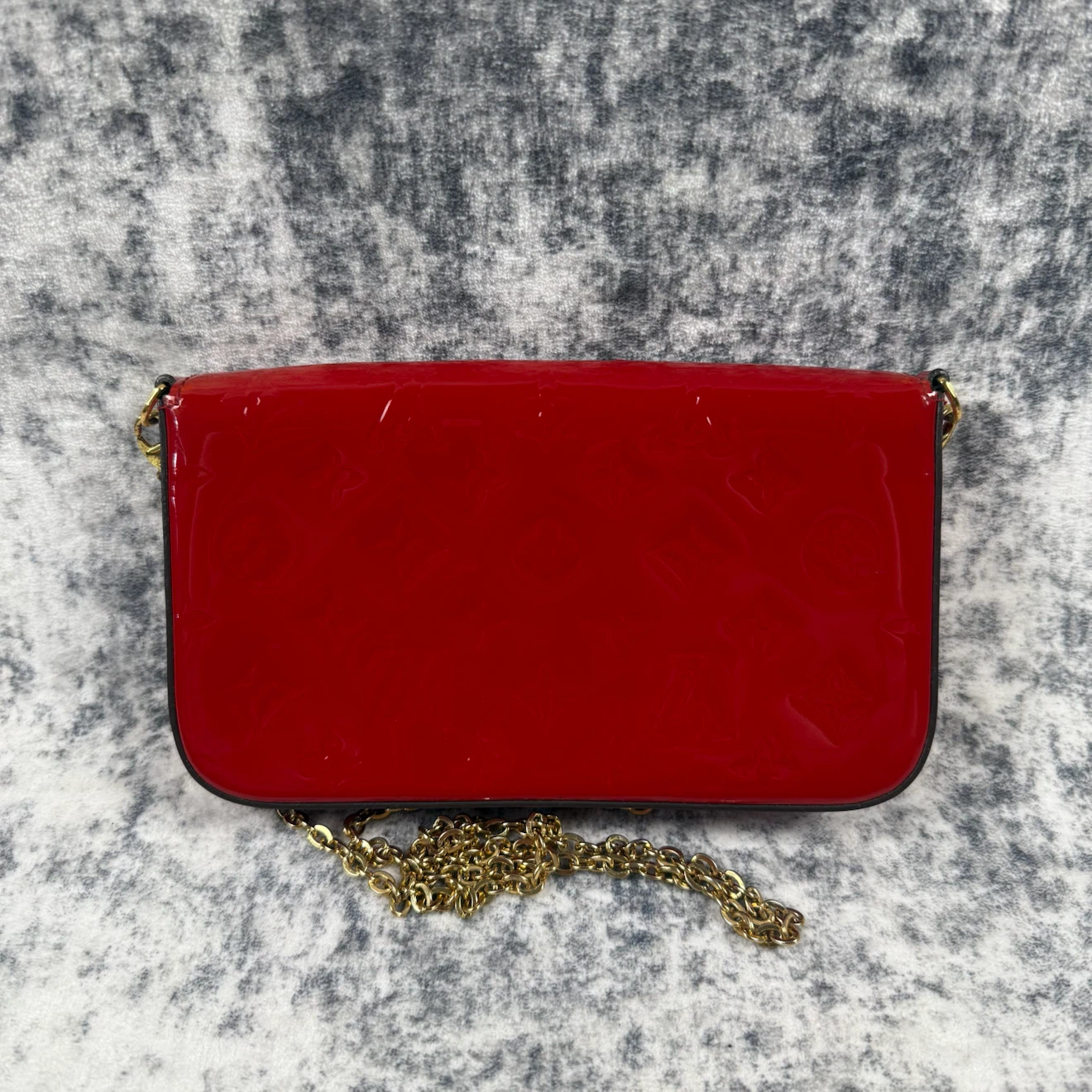 Louis Vuitton Monogram Vernis Pochette Félicie Red Bag - photo 4
