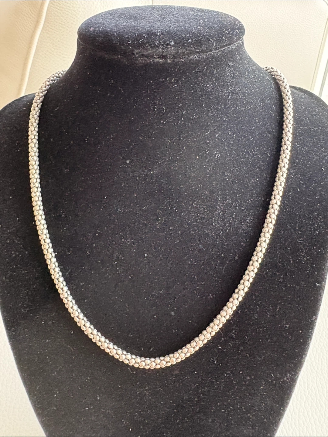 Silver-Tone Beaded Chain Necklace