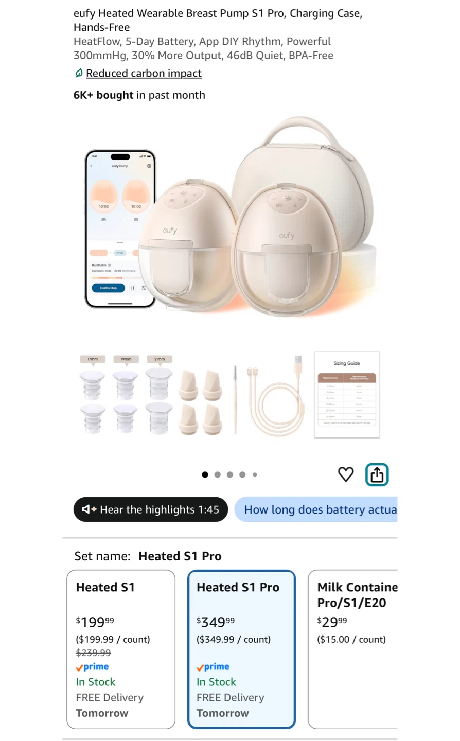 eufy S1 Pro Wearable Breast Pump - photo 4
