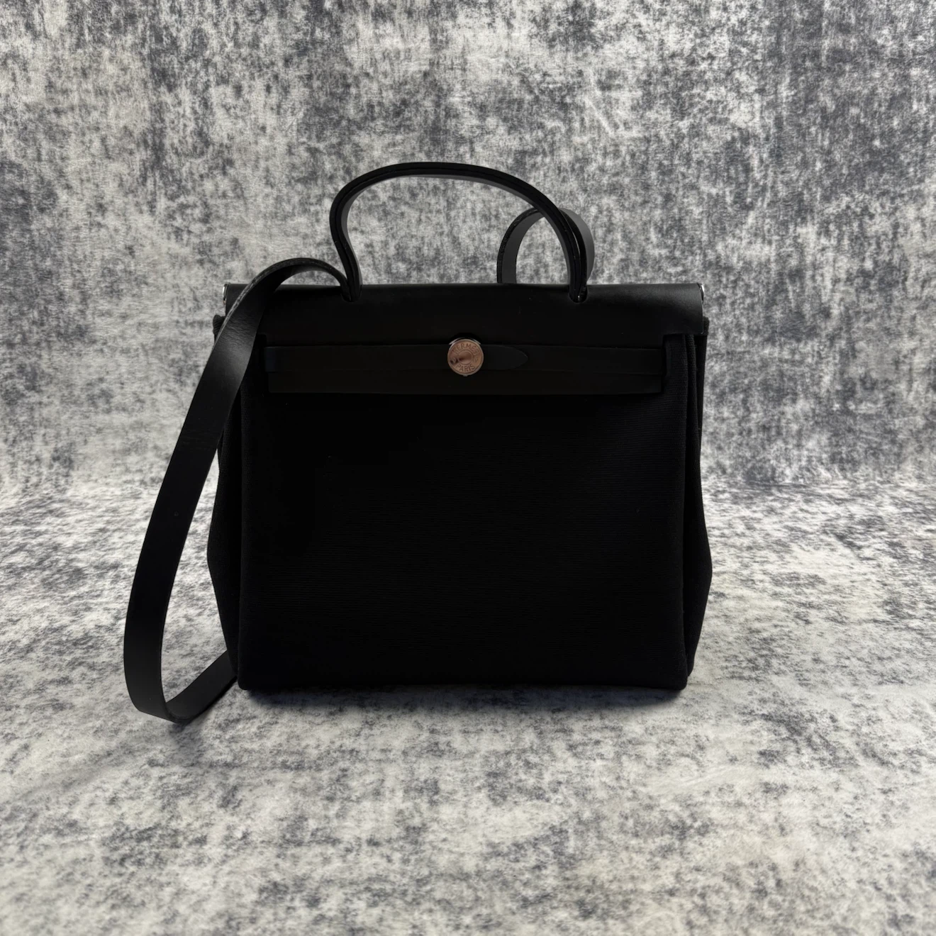 Hermes Toile Vache Hunter Herbag Black