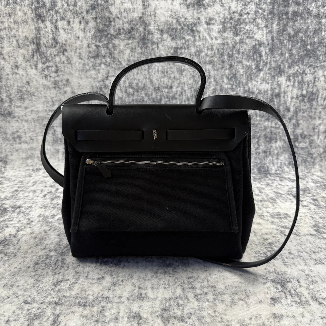 Hermes Toile Vache Hunter Herbag Black - photo 3